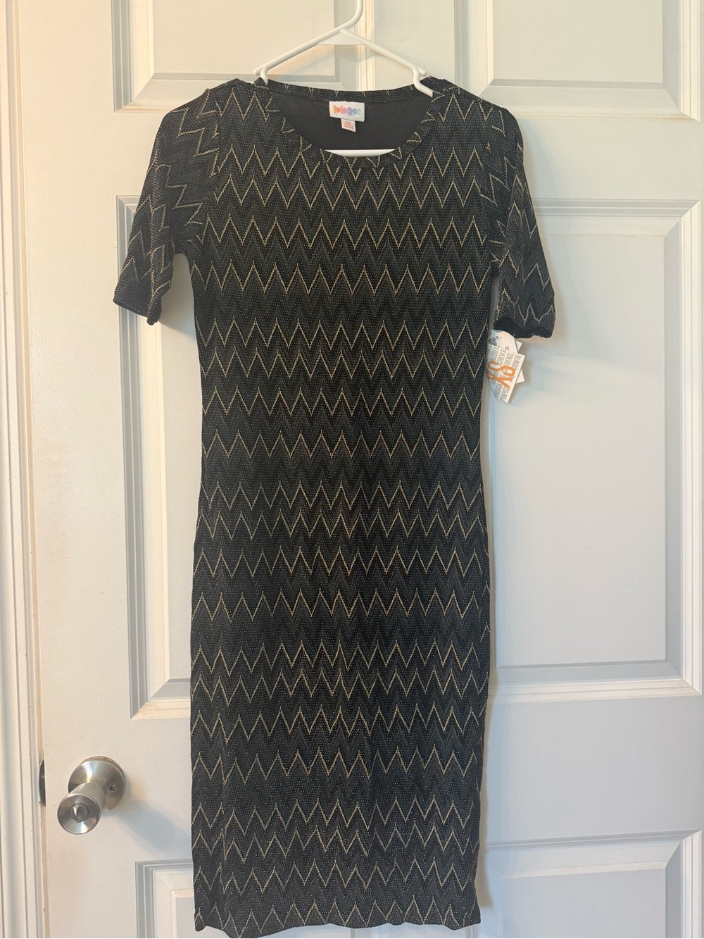 Lularoe Black Chevron Knit Sheath Dress - Women's